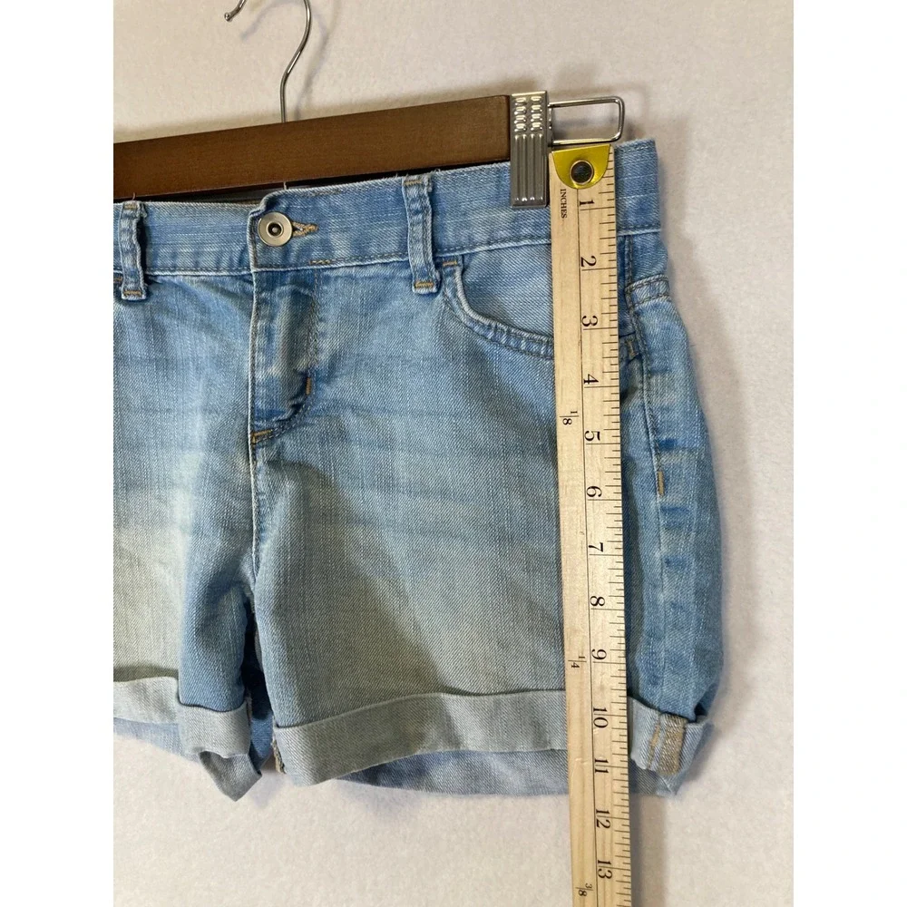 Classic Summer‎ The Childrens Place Girls 12 Blue Denim Shortie Cuffed Shorts